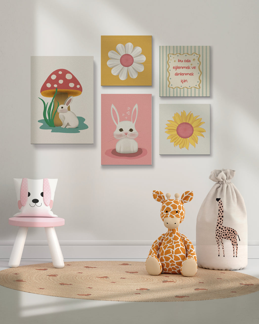 Tavşanın Bahçesi - Çocuk Odası Duvar Seti