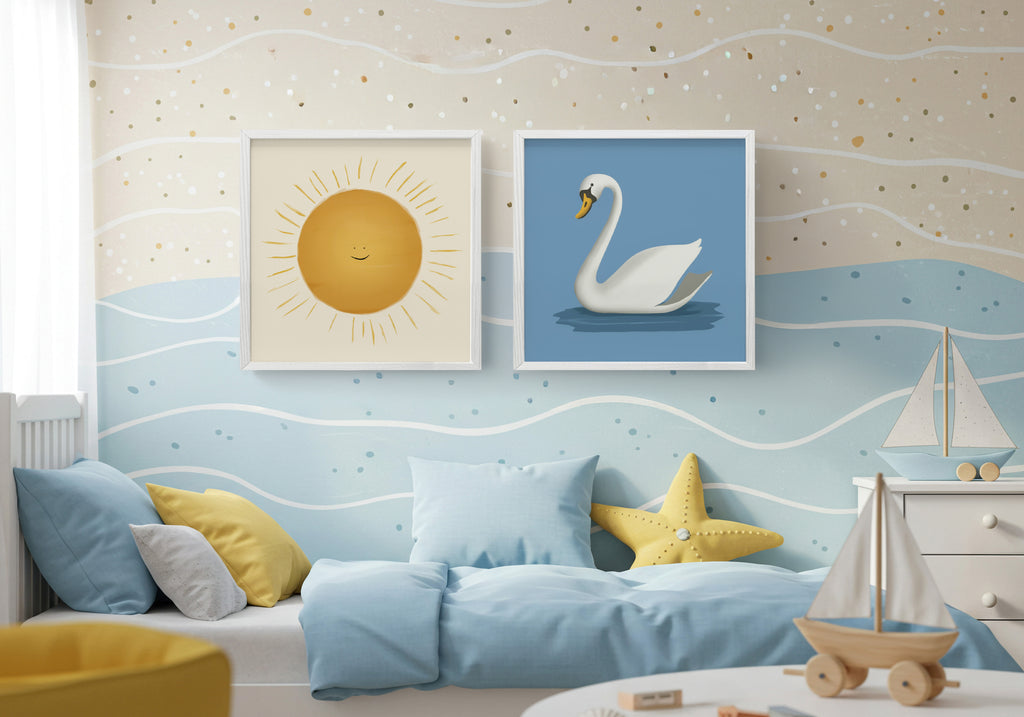 Kuğulu Park - Çocuk Odası Çerçeveli Poster Seti