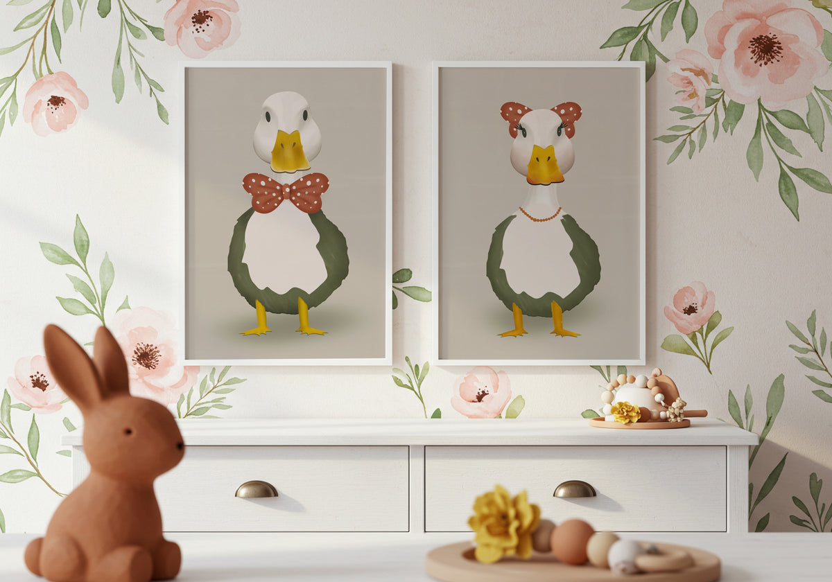 Ördek Çocuklar - Çocuk Odası Çerçeveli Poster Seti