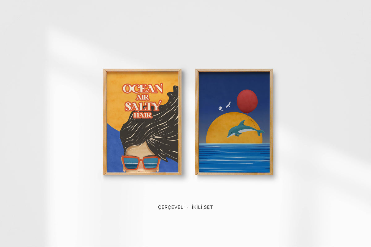 Sahilde - Çerçeveli Poster Seti